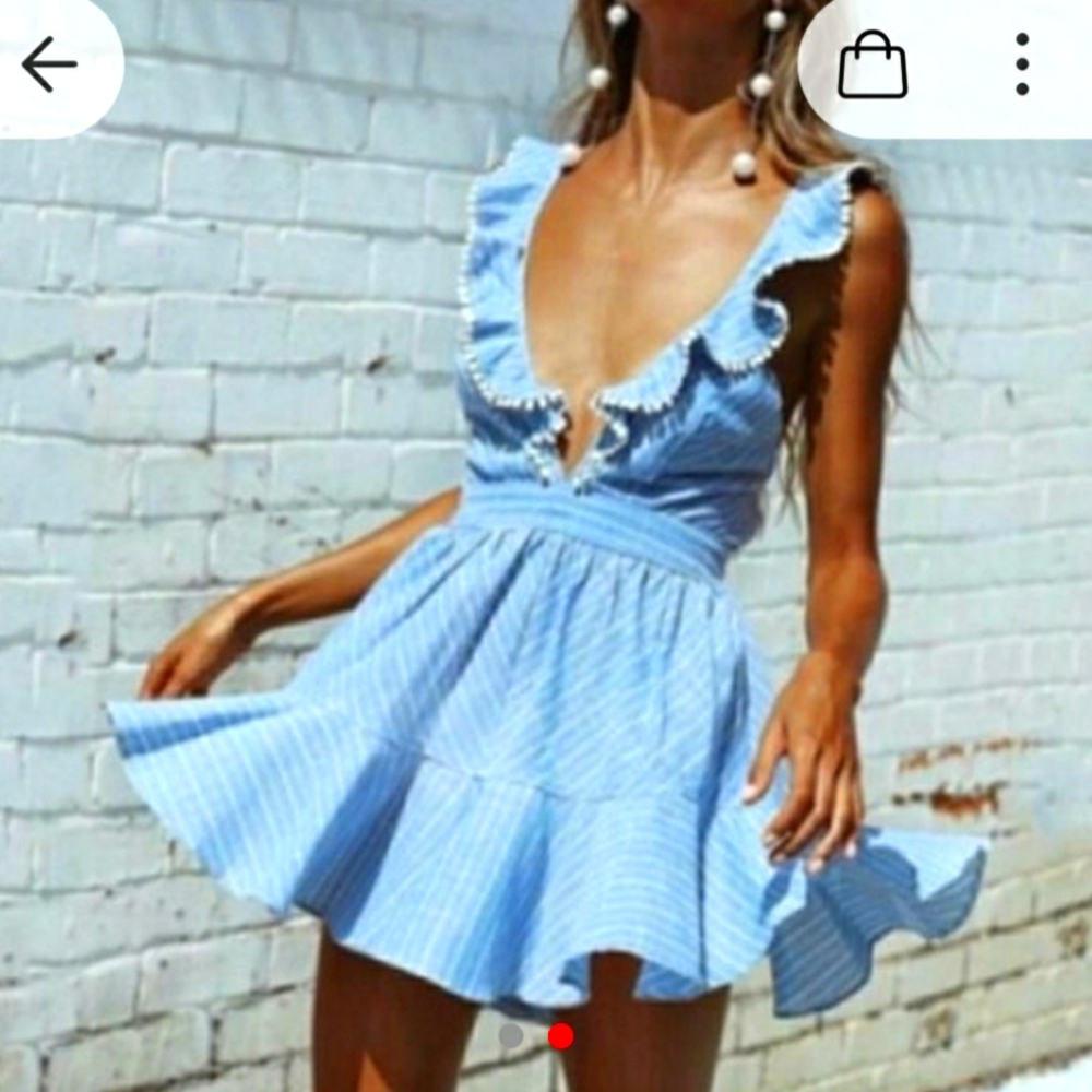 White fox boutique blue dress
